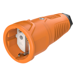 PCE 2510-os Φίς Ρεύματος Σούκο θηλυκό Καουτσούκ IP20 Πορτοκαλί-Μαύρο