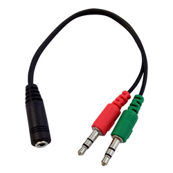 30654 Adaptor 1x θηλυκό 4-pin 3.5mm σε 2x αρσενικά Stereo 3.5mm - για σύνδεση handsfree σε PC