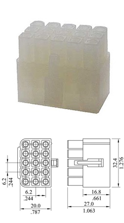 826031-15P (6700/S15) CYI Φίσσα πλαστική θηλυκή 15P