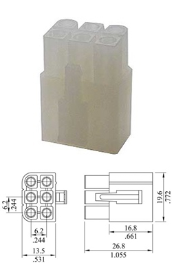 826031-6P (6700/S6) CYI Φίσσα πλαστική θηλυκή 6P
