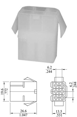 826131-6PE (6700/P6) CYI Φίσσα πλαστική αρσενική 6P