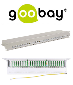 GOOBAY 90855 Patch panel κατηγορίας CAT 6A STP/UTP 24 θυρών σε Γκρί