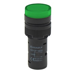 AD127-16DS-24V AC/DC GREEN Ενδεικτική λυχνία LED Πράσινη 24V AC-DC Φ16 