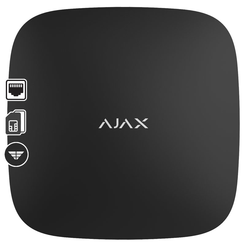 AJAX HUB 2 (2G) BLACK - Ασύρματη Κεντρική Μονάδα GSM/GPRS (Dual Micro SIM 2G) και Ethernet, σε Μαύρο χρώμα (14909.40.BL1)