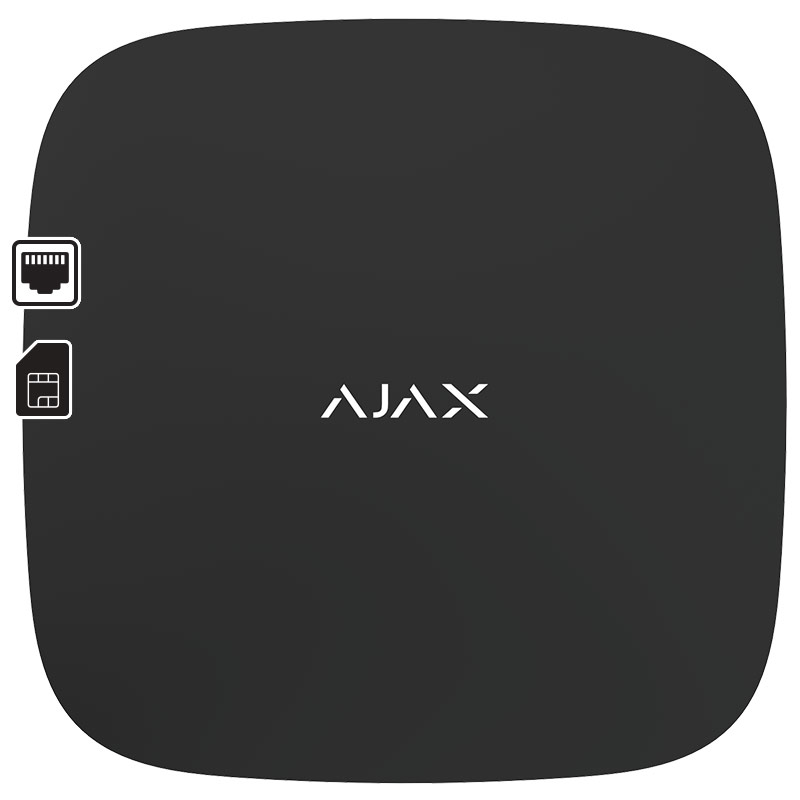 AJAX HUB BLACK - Ασύρματη Κεντρική Μονάδα GSM/GPRS και Ethernet, σε Μαύρο Χρώμα. (7559.01.BL1)
