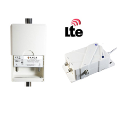 ANGA Master3 Ενισχυτής κεραίας Ιστού UHF 38dB ρυθμιζόμενος με βύσματα F και φίλτρο LTE