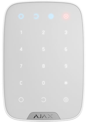 Ajax KEYPAD WHITE - Ασύρματο Πληκτρολόγιο Αφής, σε λευκό χρώμα (38249.12.WH1)