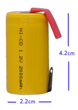 0178 Επαναφορτιζόμενη μπαταρία SC Ni-CD 1.2V 2000mAh