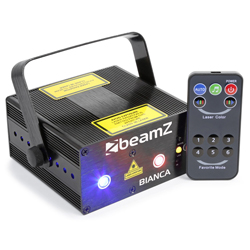 BEAMZ BIANCA Double Laser 330mW RGB Gobo με Τηλεχειριστήριο IRC (152.660)