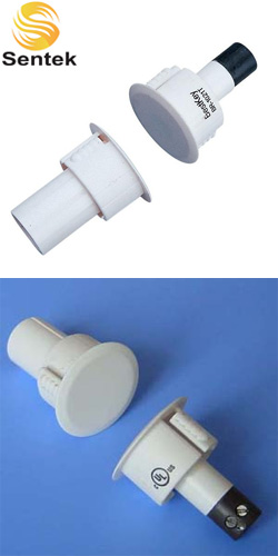 Sentek BR-1021T (ΛΕΥΚΗ) Χωνευτή μαγνητική επαφή για πόρτες ασφαλείας με κλέμμα σύνδεσης