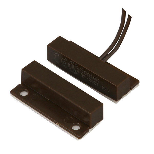 Sentek BS-2021 (ΚΑΦΕ) Βιδωτή και Αυτοκόλλητη μαγνητική επαφή (Καλώδιο στο Πλάι)