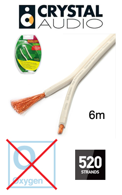 CRYSTAL AUDIO CASp-520 Καλώδιο Ηχείων 2 αγωγών OFC 520 κλώνων 6m