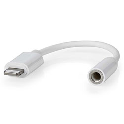 NEDIS CCGB39950WT01 Αντάπτορας Apple Lightning 8-pin αρσ. - 3.5mm θηλ. 0.10m σε Λευκό 