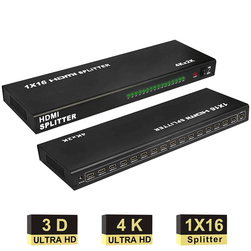 ANGA PS-M1016-4K-2 HDMI Splitter 1x16 (1 είσοδος / 16 έξοδοι) Ultra HD 4K/2K, 1080P, Full HD/3D, Ver 1.4, HDCP