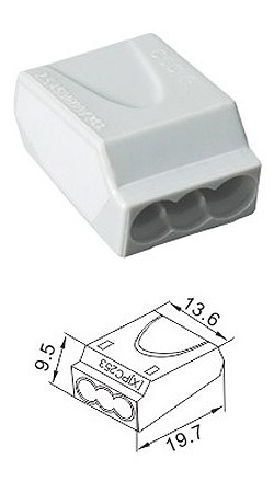 JiNH CMK-253 Κλέμα Ταχυσύνδεσμος 3 ΜΟΝΟΚΛΩΝΩΝ Αγωγών 0,75~2.5mm