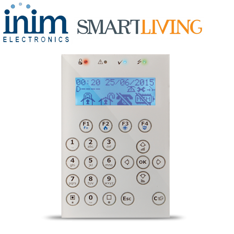 INIM CONCEPT/G-B (Λευκό) Πληκτρολόγιο Αφής με φωτιζόμενη LCD οθόνη για κέντρα INIM