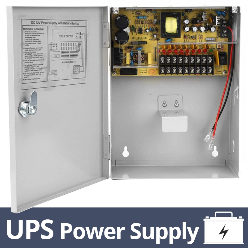 ANGA CP1209-10A-9-B Τροφοδοτικό UPS 12VDC 10A, 9 Εξόδων, με θέση μπαταρίας 12V 7Ah