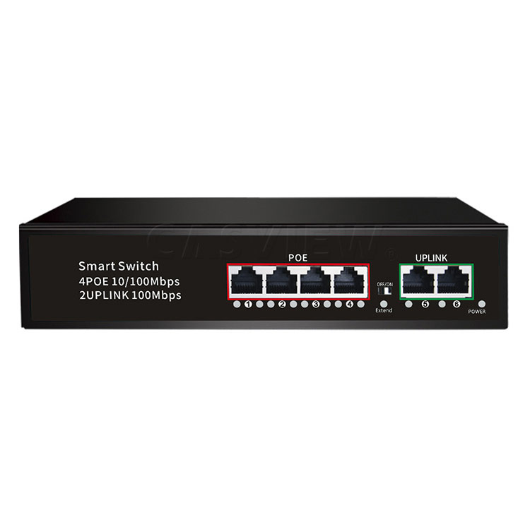 ANGA CPE-5042B 4 Ports Unmanaged PoE Switch 802.3af/802.3at Dual Uplink 65Watts