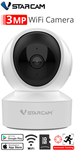 Vstarcam CS49 3Mpixels Ρομποτική Ασύρματη IP κάμερα WiFi - Ethernet, microSD, Motion Detection