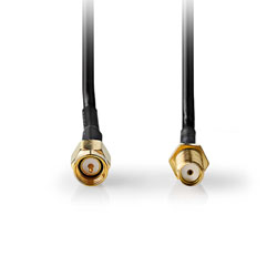 NEDIS CSGL02010BK50 Καλώδιo SMA αρσ. - SMA θηλ. με επίχρυσα βύσματα 5m 