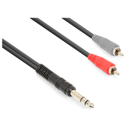 VONYX CX328-3 Καλώδιο Jack 6.3mm STEREO αρσενικό σε 2 x RCA αρσενικά 3m 177.762