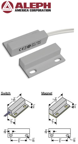 Aleph DC-1561G (ΓΚΡΙ) Βιδωτή & Αυτοκόλλητη μικρή μαγνητική επαφή