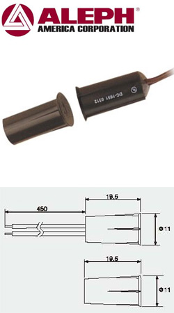 Aleph DC-1651B (ΚΑΦΕ) Χωνευτή μαγνητική επαφή, κοντή (μήκος 19.5 mm)