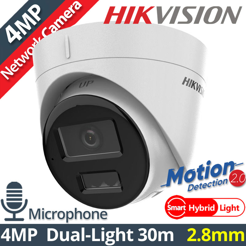 HIKVISION DS-2CD1343G2-LIU 2.8mm Ενσύρματη IP κάμερα 4Mpixels, Smart-Hybrid Light 30m, Motion Detection 2.0, Poe, Μικρόφωνο