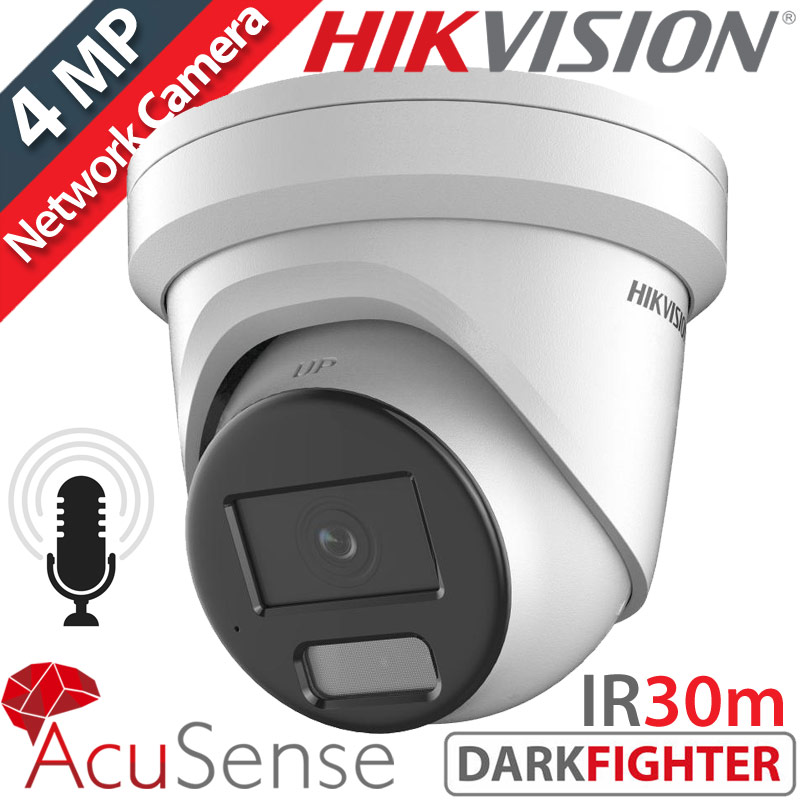 HIKVISION DS-2CD2346G2H-IU(2.8mm)(eF) Ενσύρματη AcuSense IP Κάμερα 4MPixels IR 30m, DarkFighter, Μικρόφωνο, H265+