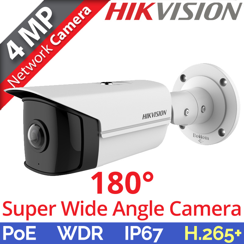 HIKVISION DS-2CD2T45G0P-I Δικτυακή IP κάμερα 4Mpixels, υπερ-ευρυγώνια λήψη 180°, Η.265+, Poe, WDR, microSD, IP67