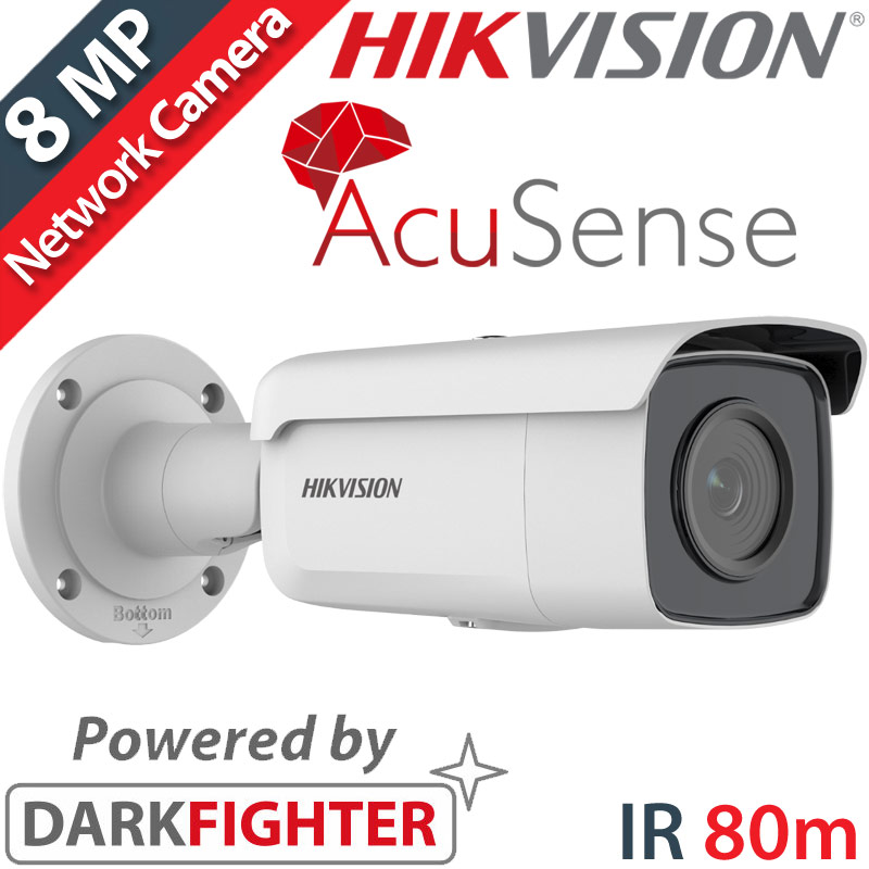 Hikvision DS-2CD2T86G2-4I 4mm Ενσύρματη AcuSense IP Κάμερα 8MPixels (4K) IR 80m, DarkFighter, H265+ IP67