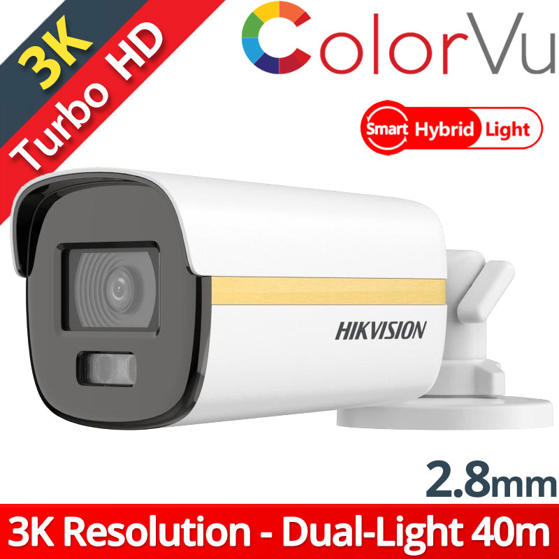 Hikvision DS-2CE12KF3T-LE 2.8mm 3K 5Mpixels ColorVu, Smart-Hybrid Light 40m, WDR 130dB, IP67