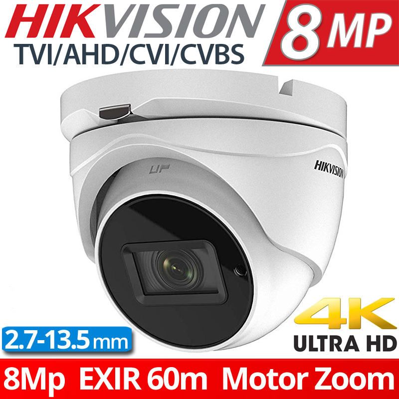 Hikvision DS-2CE79U1T-IT3ZF Motorized Varifocal 2.7-13.5mm 8Mpixels TURBOHD HDTVI 4K UltraHD EXIR 60μ. IP67