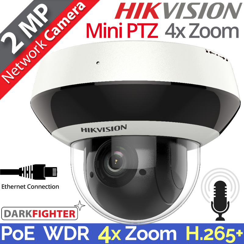 Hikvision DS-2DE2A204IW-DE3 (C0)(S6)(C) Mini PTZ IP κάμερα 2Mpixels, 4X Zoom, Poe WDR H.265+ microSD IR20m IP66