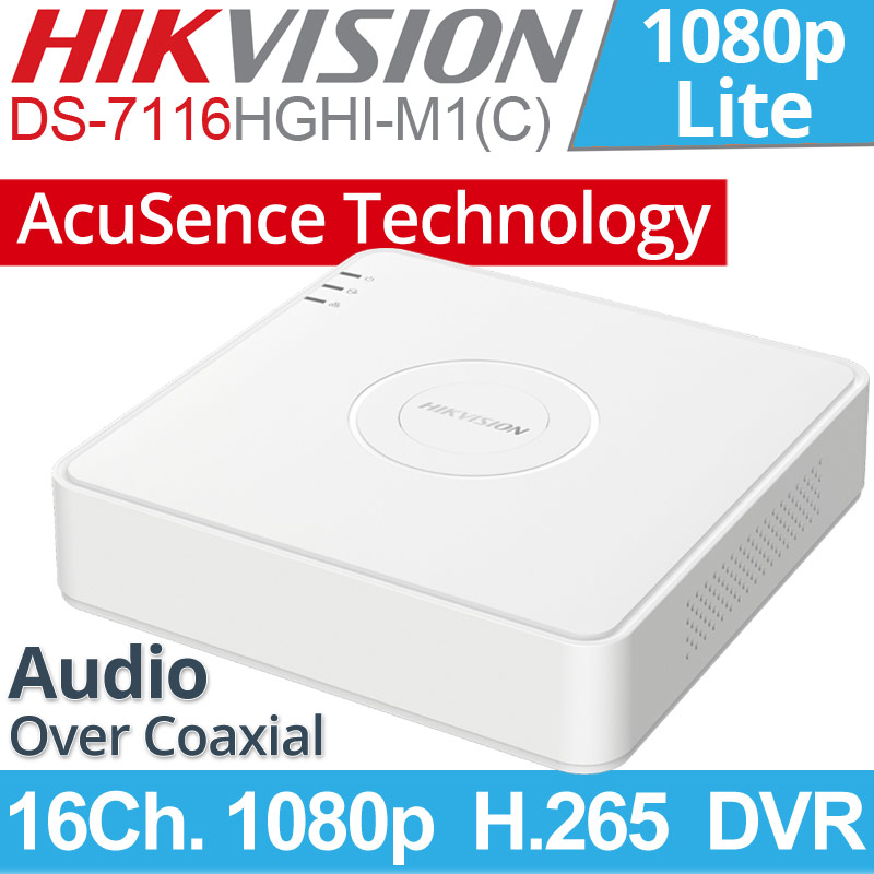Hikvision DS-7116HGHI-M1(E) DVR Καταγραφικό 16 καμερών, Up to 1080p Lite, H.265, Audio over Coaxial, Motion Detection 2.0
