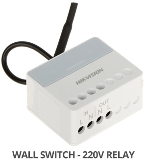 HIKVSION DS-PM1-O1H-WE Wall Switch - Αμφίδρομη Ασύρματη Έξοδος Ρελέ 220VAC για πίνακες AX PRO