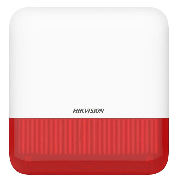 Hikvision DS-PS1-E-WE (RED) - Αυτόνομη Ασύρματη Πιεζοηλεκτρική Σειρήνα Εξωτερικού Χώρου (Κόκκινη)