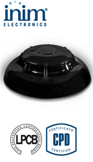 INIM IRIS ID-100 (Black) - Συμβατικός Οπτικός πυρανιχνευτής (ανιχνευτής καπνού) ID100 σε Μαύρο Χρώμα
