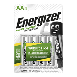 ENERGIZER AA UNIVERSAL Επαναφορτιζόμενες μπαταρίες Accu NiMH AA / 1300mAh 4τμχ.