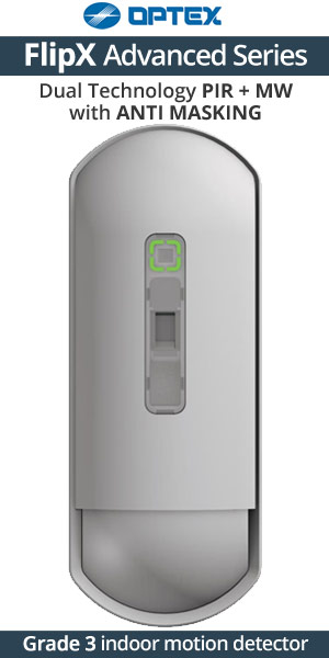 OPTEX FLIPX ADVANCED FLX-A-DAM - Ανιχνευτής εσωτερικού χώρου Διπλής Τεχνολογίας (PIR+MW) με Anti Masking (Grade 3) 