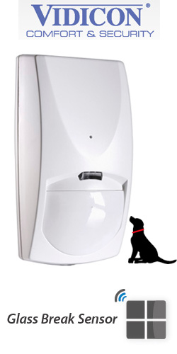 VIDICON FLASH Διπλός ανιχνευτής κίνησης υπερύθρων και θραύσης κρυστάλλων, με αγνόηση κατοικίδιων