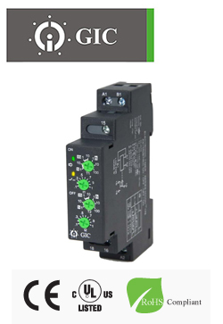 GIC 1CJDT0 Relay Χρονικό Φλασέρ Ασύμμετρο Ράγας 12-240 VAC / DC 17.5mm