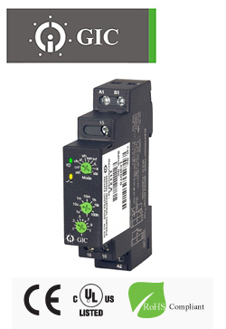 GIC 1CMDT0 Relay Χρονικό 10 Λειτουργιών Ράγας 12-240 VAC / DC 17.5mm [01.077.0780]