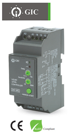GIC 4421AD1 Relay Επιτήρησης Στάθμης Αγώγιμων Υγρών 240 VAC 36mm