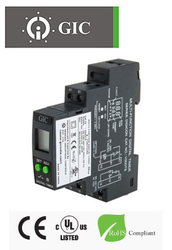 GIC V0DDTS Relay Χρονικό Ψηφιακό 8 Λειτουργιών Ράγας 24-240 VAC / DC 18mm [01.077.0779]