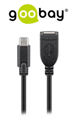 GOOBAY 55470 Καλώδιο-προέκταση USB Type-C αρσ. σε USB A θηλ. 0.20m 