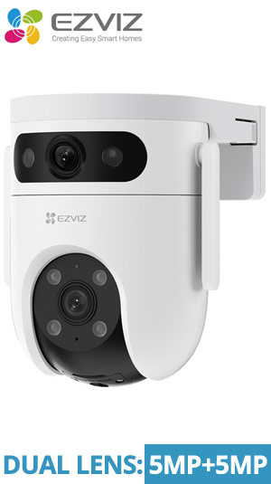 EZVIZ H9c Dual 3K (CS-H9c-R100-8G55WKFL) Διπλή (Dual-Lens) Ασύρματη κ Ενσύρματη Αδιάβροχη Wi-Fi Ρομποτική IP Κάμερα 5MP(3K)+ 5MP(3K)