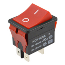 HONYONE LR-210-C5N-BR Διακόπτης Rocker ON-OFF 4P 22A/ 250V