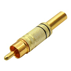 JT-4024B-BK Επίχρυσο RCA Αρσενικό 5mm Μαύρο