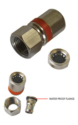 OEM JT4-007-B Ποιοτικό Φίς τύπου F αδιάβροχο - με τσιμούχα για καλώδια RG6